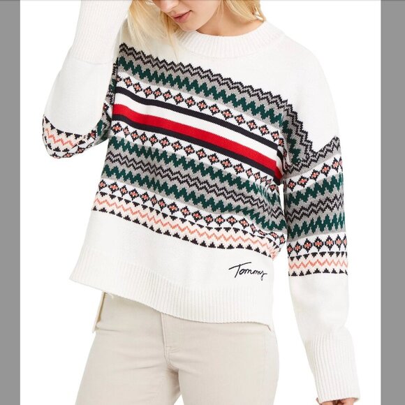 Tommy Hilfiger Fair Isle Drop-Shoulder Sweater XL - Picture 1 of 8